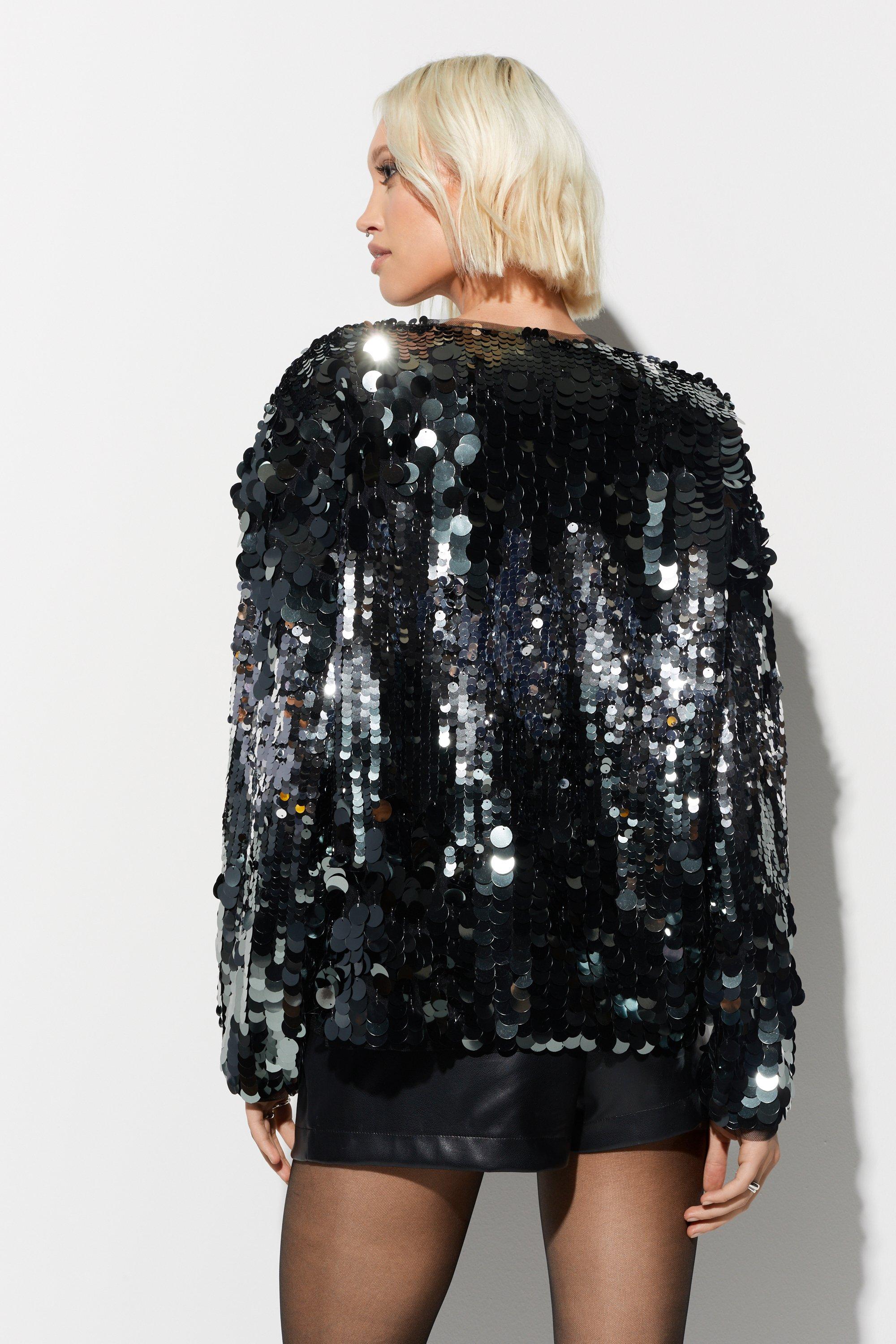 Black sequin hot sale sweatshirt